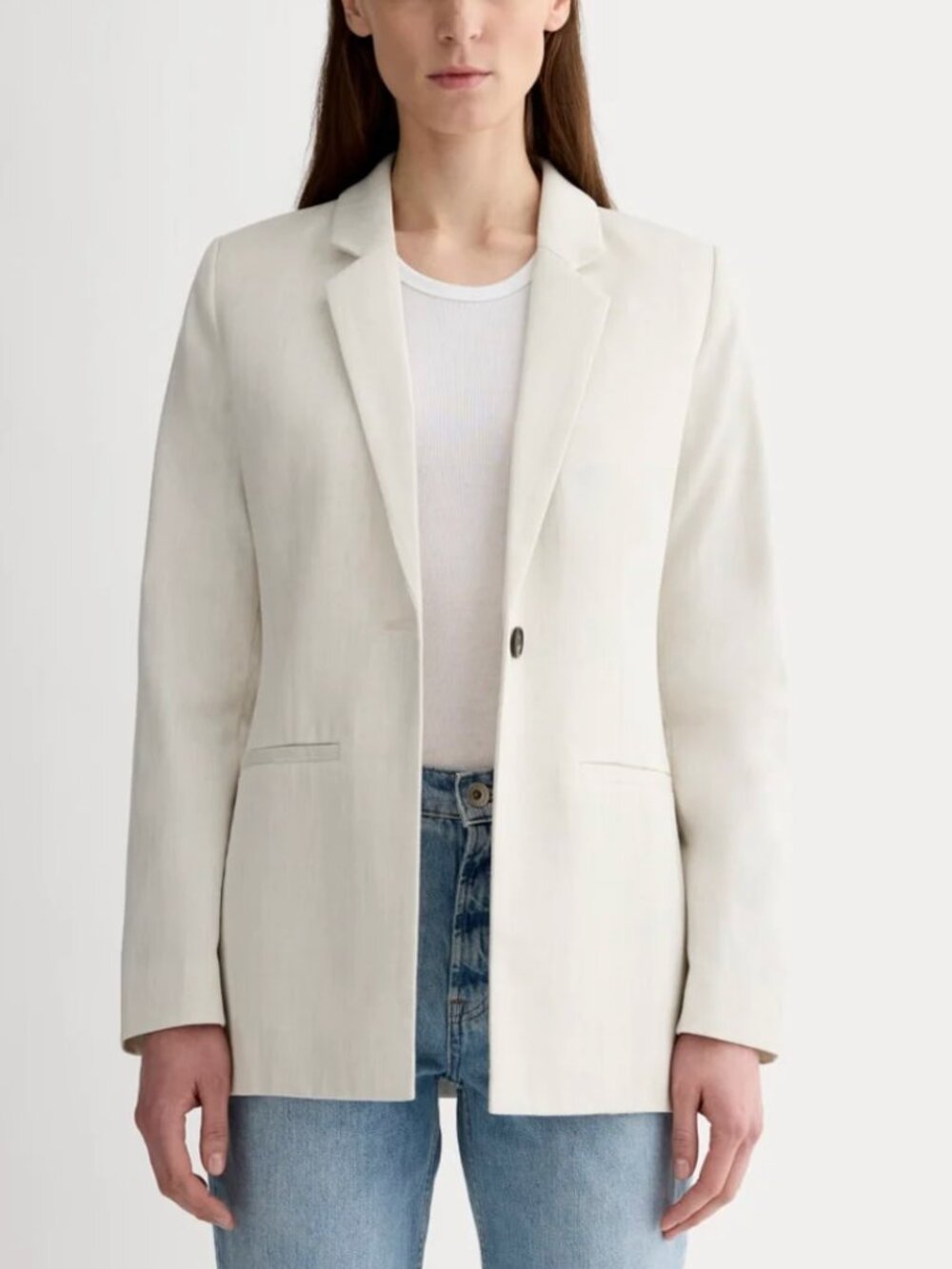 Everlane The Relaxed Blazer in Buttersmooth | Heathered Oat Size 0 NWT